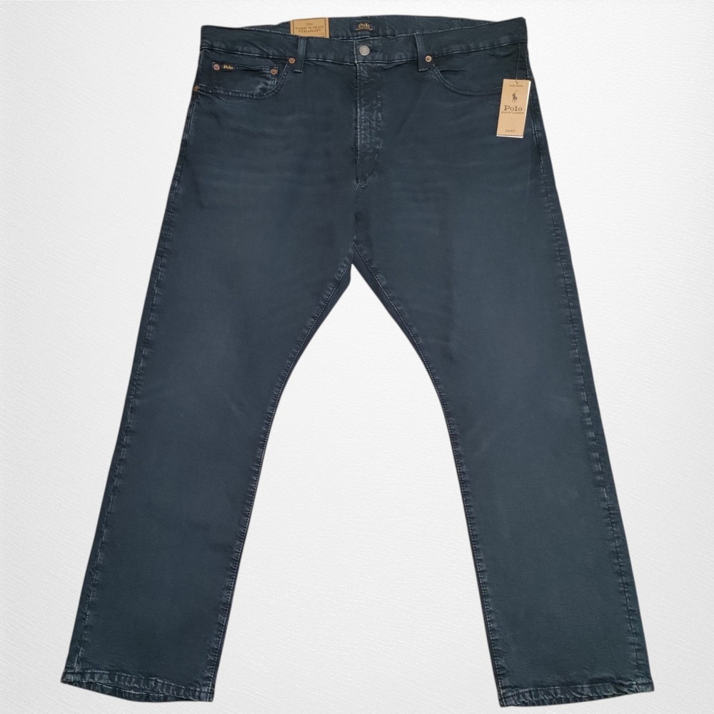 Polo Ralph Lauren Varick Slim Straight Jeans Mens 40x30 Garment Dyed Stretch NEW